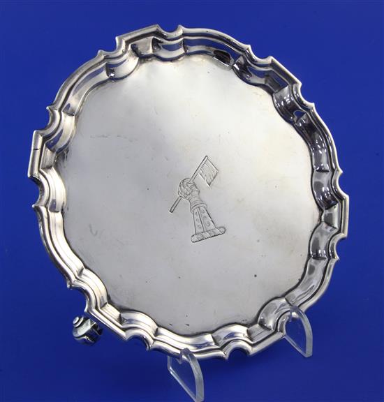 A George II silver waiter, 6 oz.